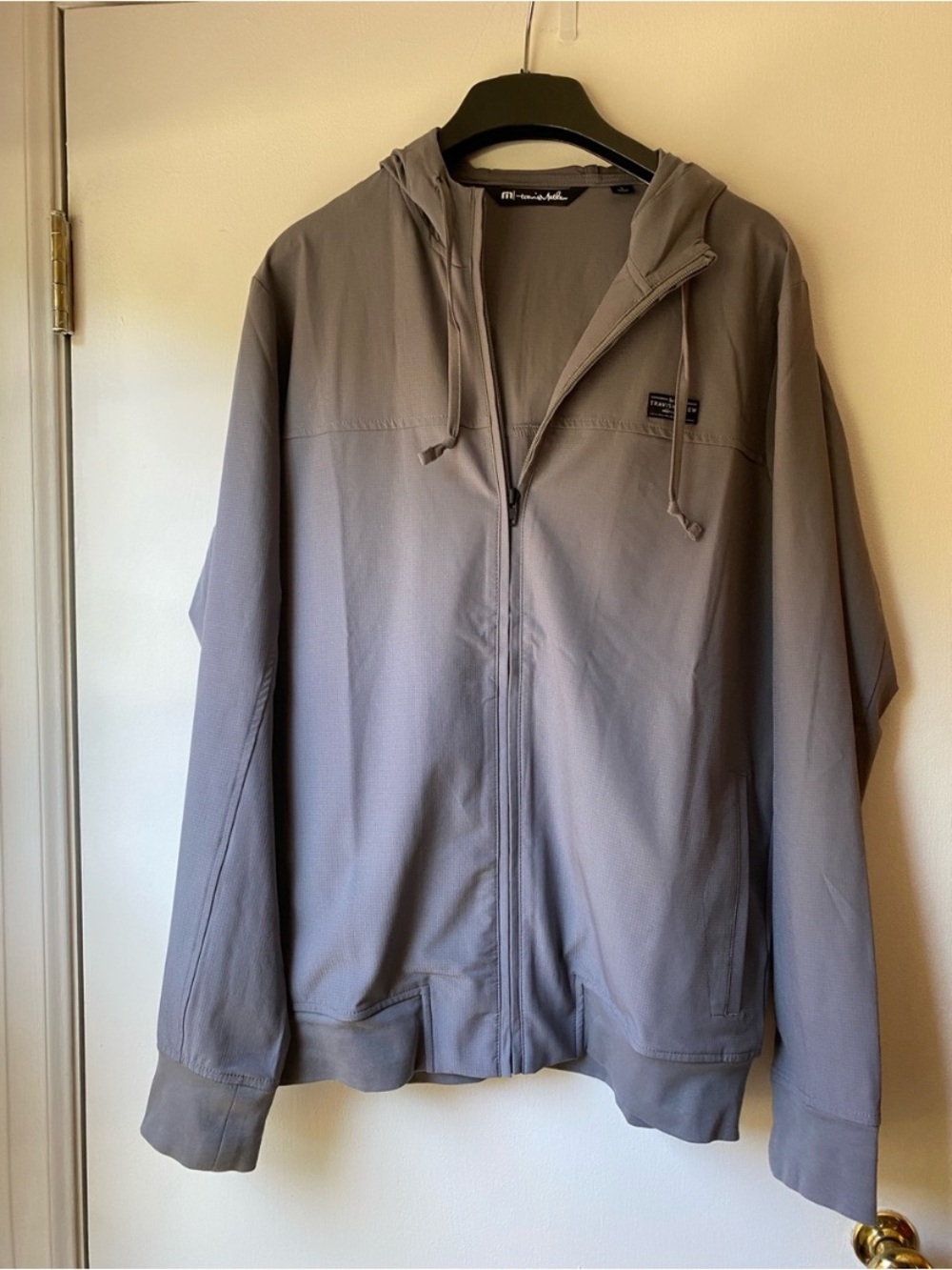 Travis Mathew Hooded Zip Windbreaker - Gray